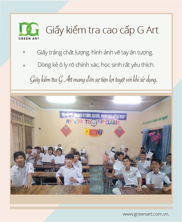Học sinh cấp 2 cấp 3 thích giấy kiểm tra kẻ sẵn Green Art
