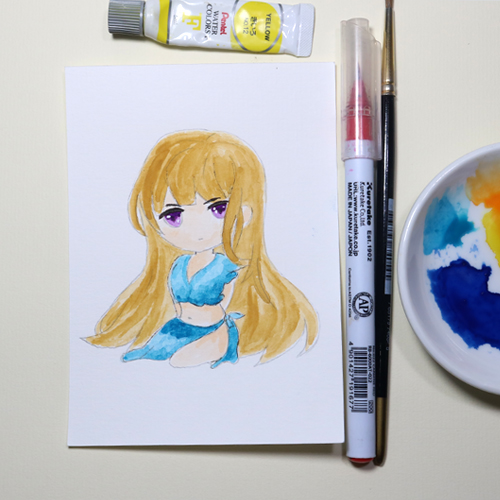 giay-ve-mau-nuoc-40-to-green-art